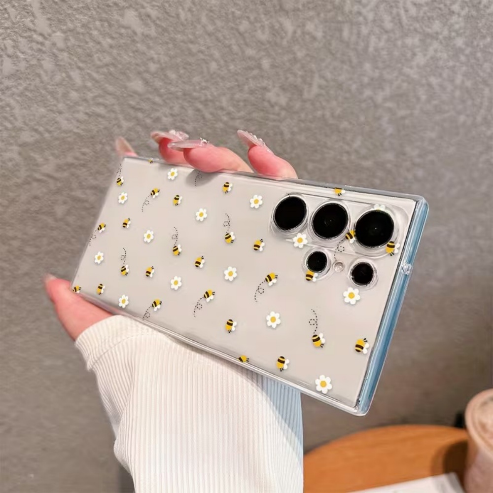 Funda de teléfono Bee White Fl - Phone Case Clear reseña y precio